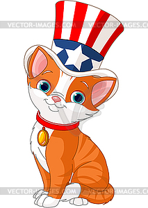 Fourth of July kitten - vector image