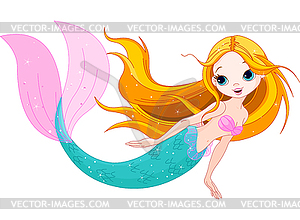 Cute Mermaid - royalty-free vector clipart