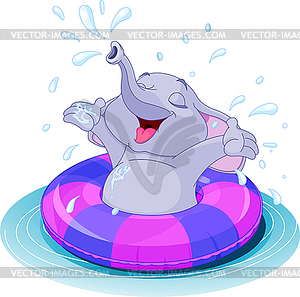 Summer fun elephant - vector clipart