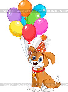 День рождения щенка - векторное изображение клипарта
