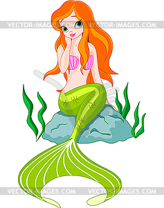 Beautiful Mermaid - vector clip art