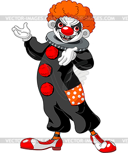 Halloween Clown presenting - vector image