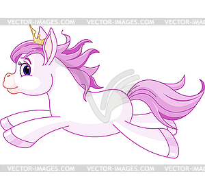 Cute horse princess running - vector EPS clipart