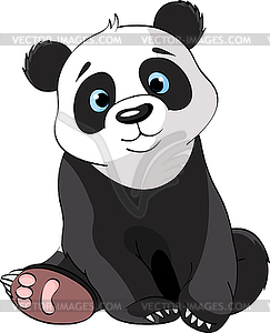 Sitting Cute Panda - vector clipart