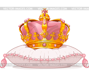 Crown on pillow - vector clip art