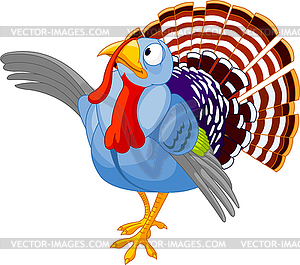 Thanksgiving Cartoon Turkey presenting - vector clipart