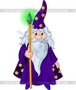 Wizard with staff - vector clipart