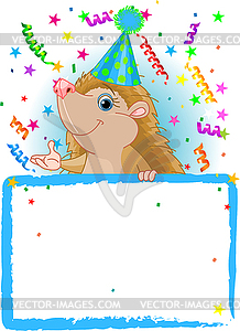 Baby Hedgehog Birthday - color vector clipart