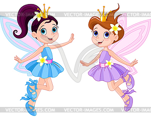 Two cute fairies - vector image