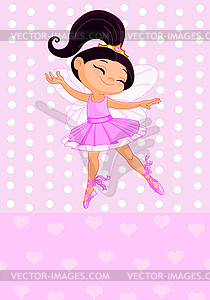 Little brunet princess - vector clipart