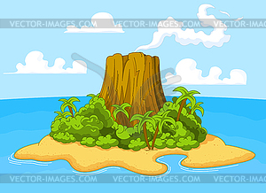 Volcano island - vector clip art