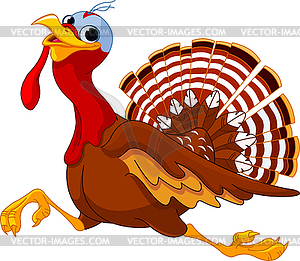 Running Cartoon Turkey - vector image