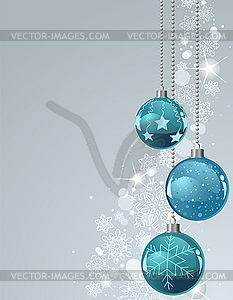 Christmas Background with balls and snowflakes - vector clipart