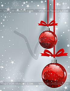 Christmas Background with balls and snowflakes - vector clip art