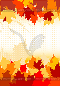 Фон из осенних листьев - векторное графическое изображение