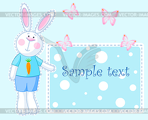 Bunny Boy Card - vector clipart