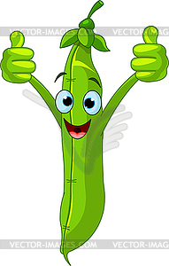 Garden peas Character giving thumbs up - royalty-free vector image