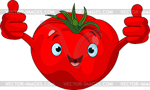 Tomato Character giving thumbs up - vector clip art