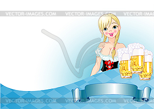 Oktoberfest girl background - vector image