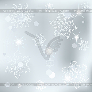 Christmas background with white snowflakes - vector image
