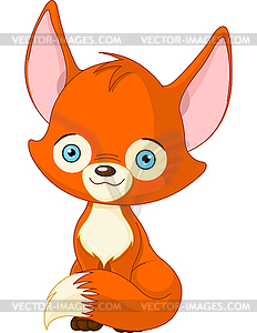 Cute baby fox - vector image