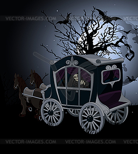 Halloween Carriage background - vector image