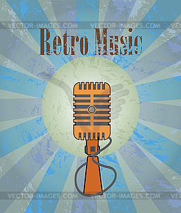 A vintage blue poster with a texture. - royalty-free vector clipart