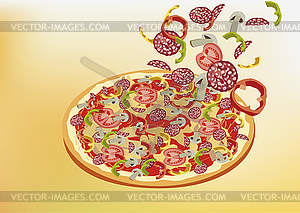 Pizza, menu , restaurant , vector illustration - vector image