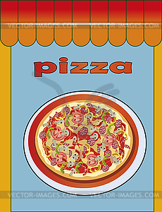 Pizza, menu , restaurant , vector illustration - vector clip art