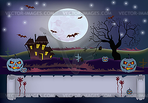 Halloween , postcard . - vector image