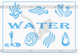 Water Icon Set. Vector Illustration.  - vector image