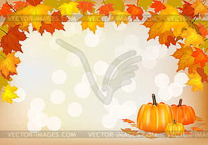 Autumn pumpkin holiday postcard - vector clipart