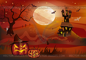 Halloween , postcard . - vector image