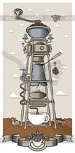 Coffee mill - vector clip art