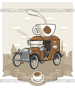 Coffee car - vector clip art