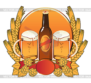 Glasses of beer - vector image