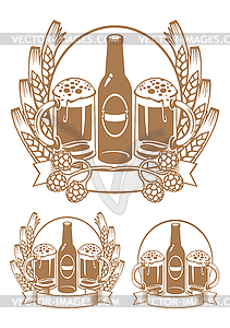 Beer bottle ear - vector image