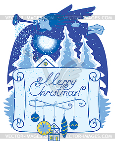 Christmas night - vector clipart