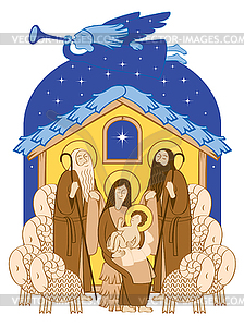 Mary and Jesus - vector image