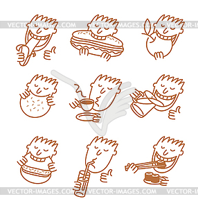 Head eating - stock vector clipart