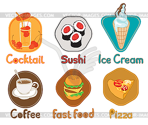 Types of food - color vector clipart