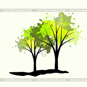 Два дерева - клипарт в векторном виде