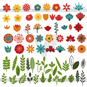 Flowers set - vector clipart / vector image