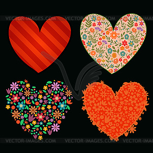 Набор сердечек - клипарт в векторе / векторное изображение