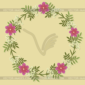 Floral frame with pink and white flowers - vector image