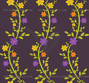 Seamless wavy floral pattern bright colorway - vector clip art