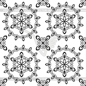 Black and white seamless ornamental pattern - vector image