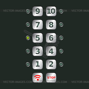 Elevator buttons - vector clip art