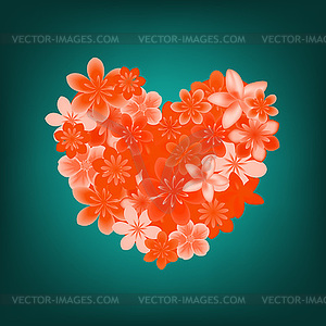 Floral heart - vector image