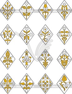 Set of floral ornaments - vector clipart